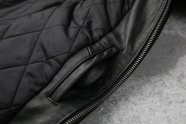 Detachable Natural Fur Collar Genuine Cowhide Men Leather Jacket Patches Flight Air Force Pilot Coat Winter Bomber