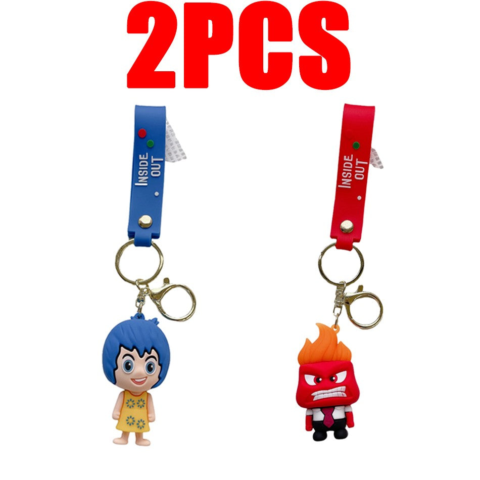 30 Peças/Conjunto Atacado Chaveiro Divertida Mente 2 Boneco de Personagem de Desenho Animado Fofo Chaveiro Pingente de Boneca de Personagem de Filme para Presente Infantil
