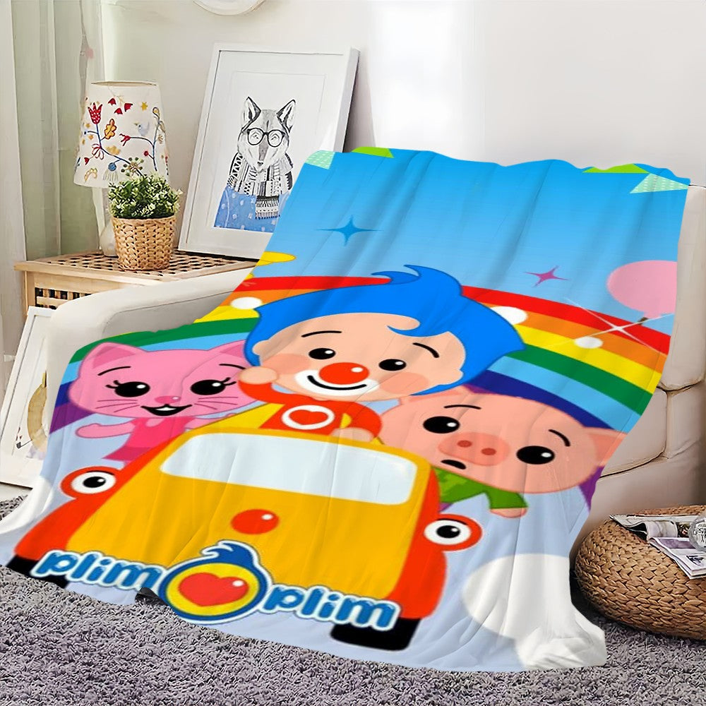 Manta de sofá, cama, quarto, macia e confortável, estampada com desenho P-Plim P-Plim, ideal para viagens e presentes.