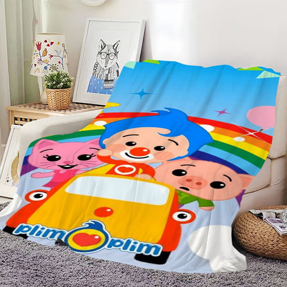 Manta de sofá, cama, quarto, macia e confortável, estampada com desenho P-Plim P-Plim, ideal para viagens e presentes.