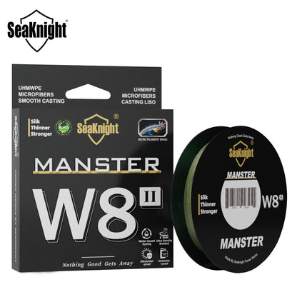 Linha de Pesca SeaKnight W8 II 300M PE, 8 Fios, Multifilamento Trançado, Revestimento Atualizado de Resina de Silicone, Pesca em Água Salgada