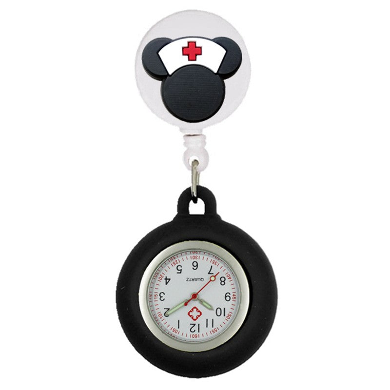 Lovely Hospital Medical Nurse Doctor Icons Cartoon FOB Pocket Watches Fashion Accessories Unisex Women Mens Clip Hang Clock Gift