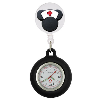 Lovely Hospital Medical Nurse Doctor Icons Cartoon FOB Pocket Watches Fashion Accessories Unisex Women Mens Clip Hang Clock Gift