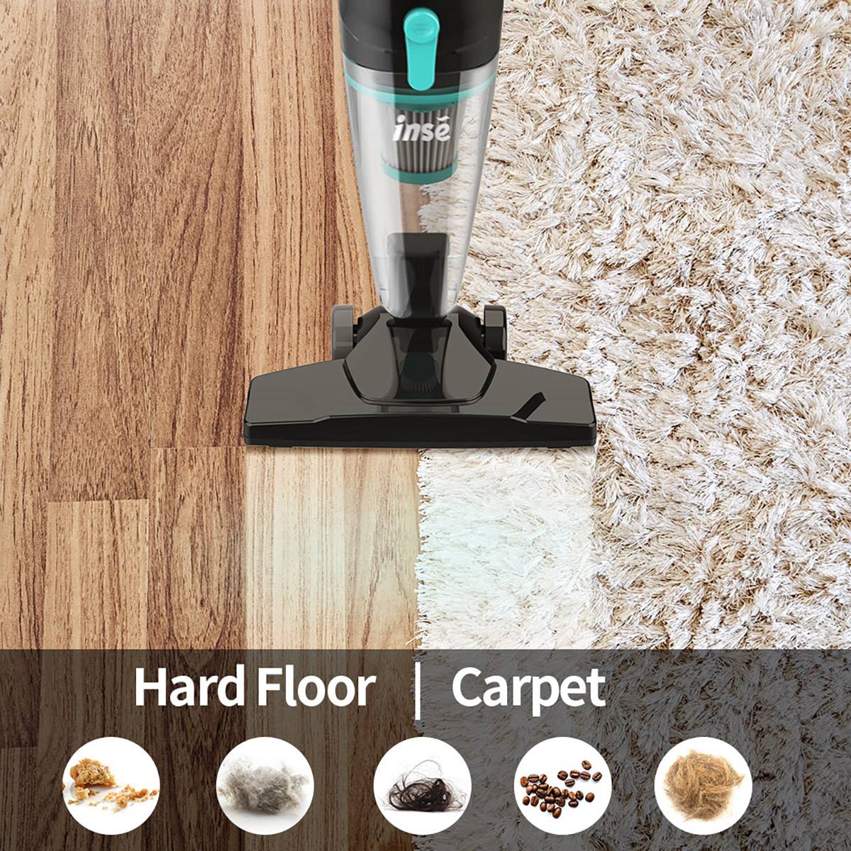 INSE R3S/R6X Corded Vacuum Cleaner Handheld Stick Vacuum Powerful 3 in1 Lightweight Vacuum Cleaners for Home Hard Floor Pet Hair