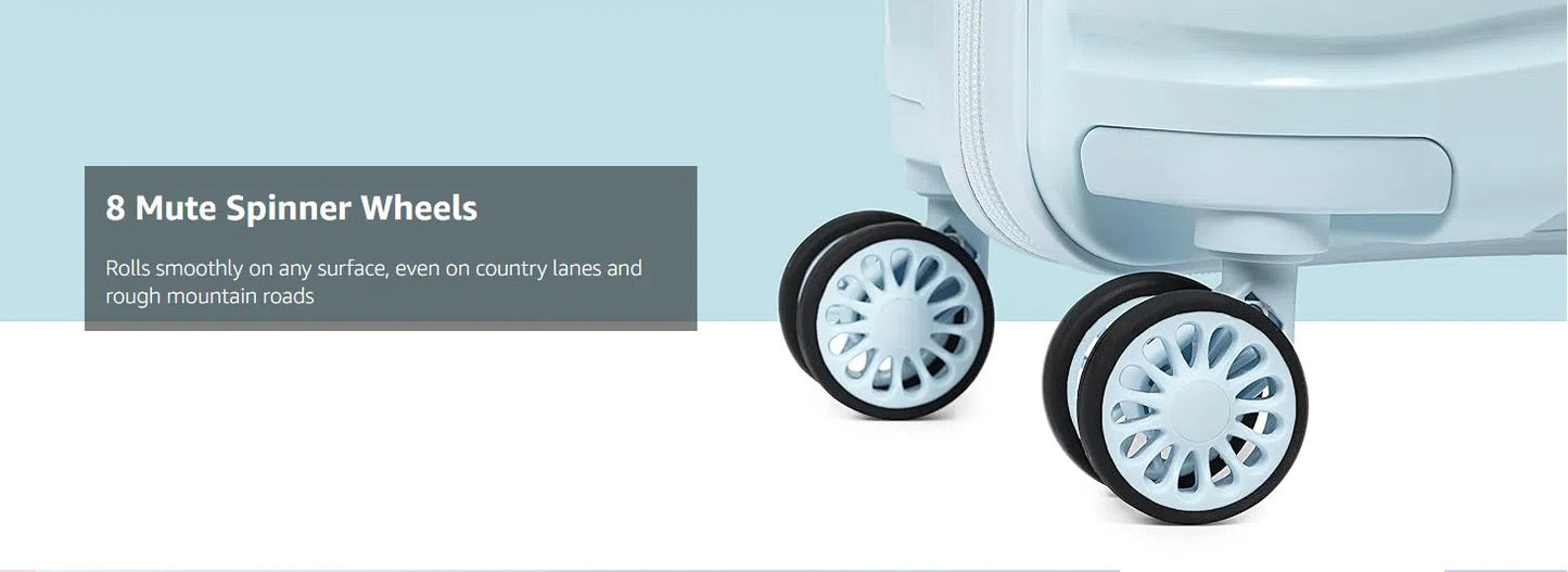 Melalenia 3-Piece 20 inch Carry-on Luggage Set, Expandable Lightweight Durable Travel Suitcase with TSA Lock, Spinner Wheels