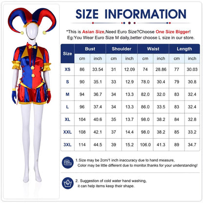 Hazbin Hotel Fizzarolli Cosplay Costume The Amazing Digital Circus Pomni Pierrot Harlequin Clown Outfit Halloween Party Costume