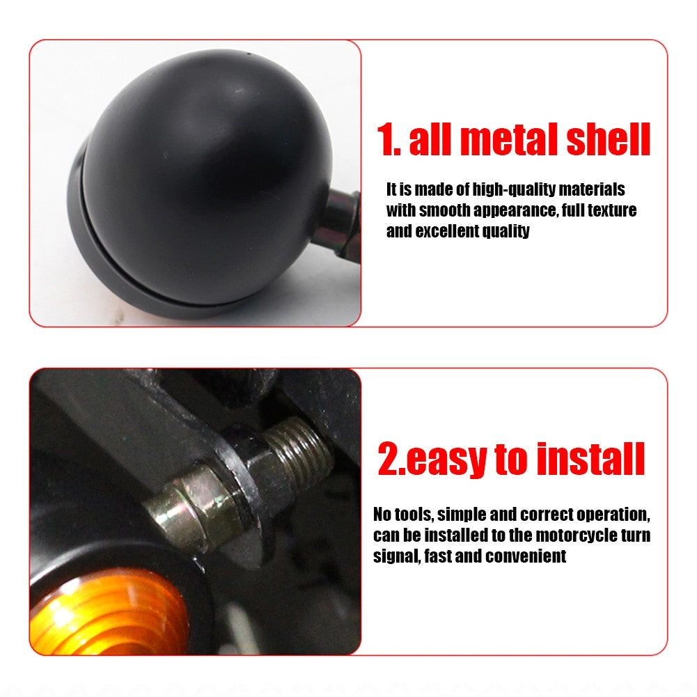 2 peças 12V Piscas Retrô de Metal Lente Âmbar Indicador de Moto Piscas Retrô Luzes de Sinalização de Moto para Harley Racer