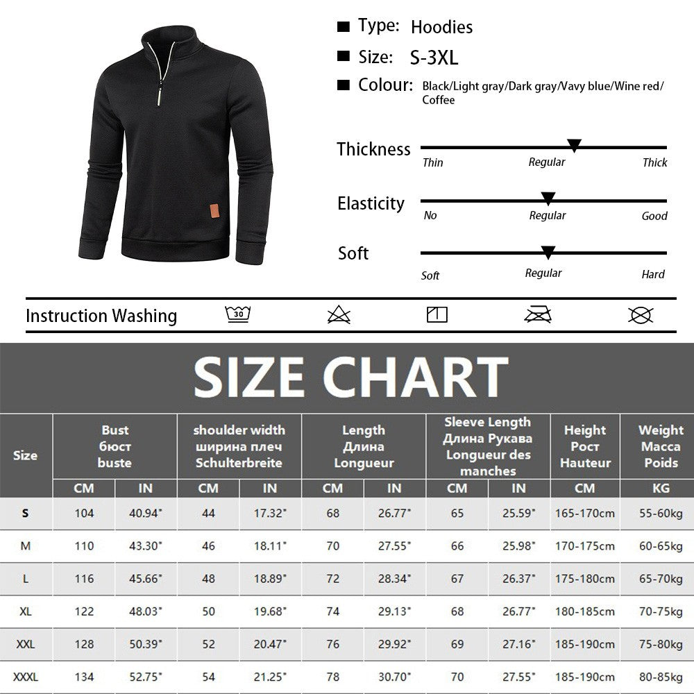 Men Sweatshirts Spring Thicker Pullover Half Zipper Pullover for Male Hoody Outdoor Sweatshir Autumn Solid Color Turtleneck Swea