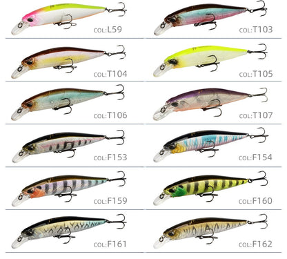 MEREDITH JERK MINNOW 100F 14g Flutuante Wobbler Isca de Pesca 24 Cores Isca Minnow Isca Dura Qualidade Profissional Profundidade0.8-1.0m