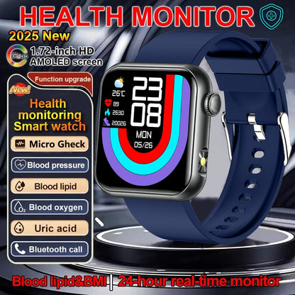 2025 Novo Smartwatch Feminino de LED com IA, Diagnóstico Inteligente, Monitor de Saúde HRV+PPG, Pressão Arterial, Oxigênio no Sangue, IP68, NFC?