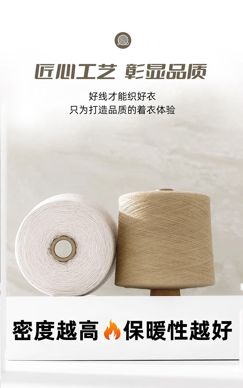 500g 100% Pure Cashmere Sweater Men's Seven-Needle Double-Ply Thickened Half-Turtle Neck Zipper Cardigan Loose Knitted Sweater