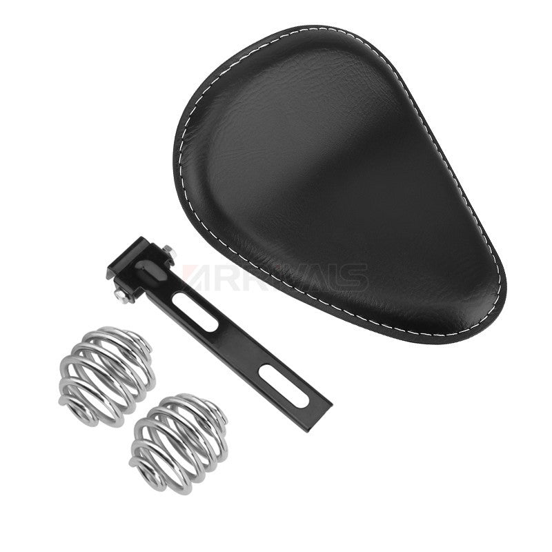 Assento de selim de couro de motocicleta retrô preto de couro solo para Harley Custom Chopper Bobber Honda Yamaha Kawasaki Suzuki