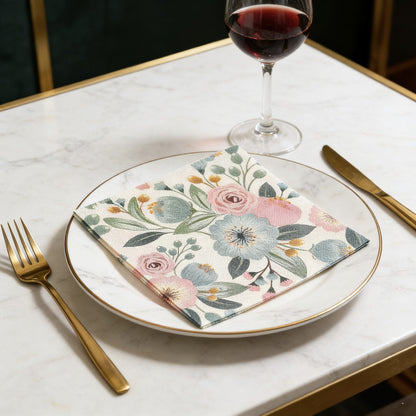 20 pieces per pack of Ins-style gentle country flower napkins, Western cuisine afternoon tea baking decoration paper placemats,