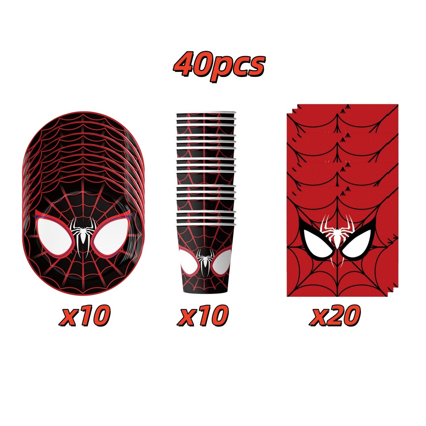 Mask Spider Hero Birthday Party Supplies Tableware Kit Plates Cups Tablecloth Backdrop Balloons Kids Party Decorations Favors