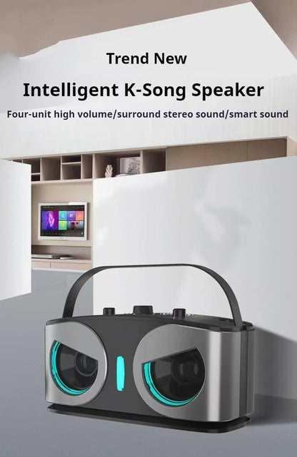 Karaokê Portátil Sem Fio Bluetooth Alto-Falante Com Microfone Máquina Subwoofer Caixa De Som Potente Música Bocina Áudio