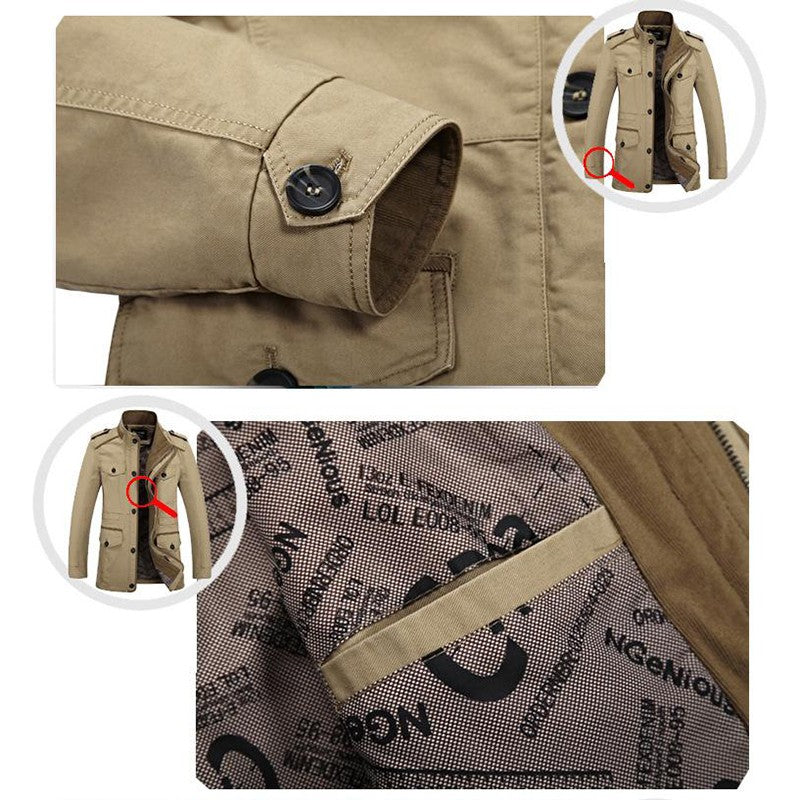 Oversize Men's Jackets Coat Male Trench Coat 5XL 6XL Spring Autumn Solid Cotton Casual Long Jacket Men Clothing Outerwear AF5806