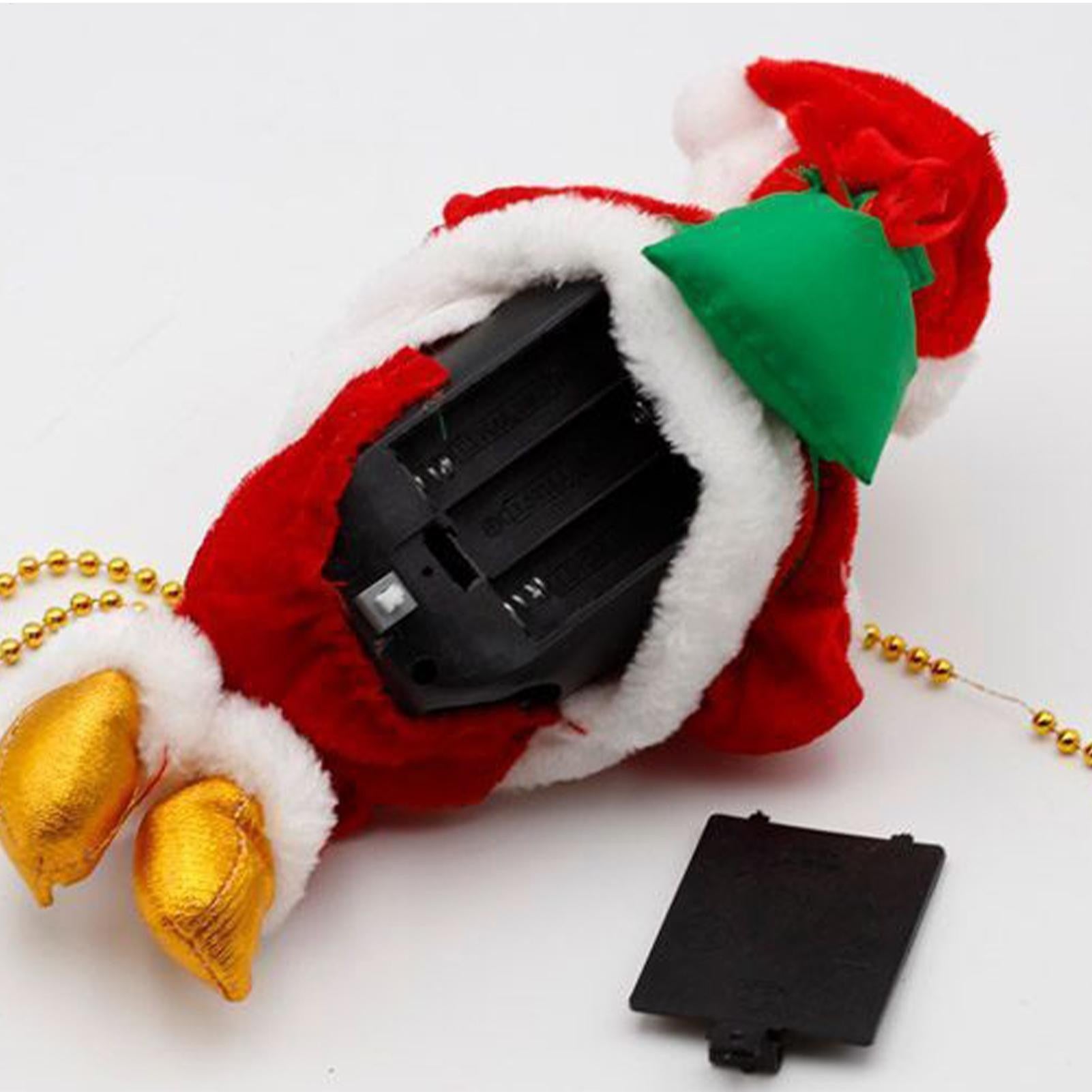 Santa Claus Climbing Rope Musical Electric Christmas Decor for Holiday Party Home Office Living Room Apartment Decorations