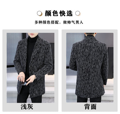 Men's Mid-Length Wool Overcoat - Heavy Blend Winter Trench Coat for Modern Style Wool Overcoat