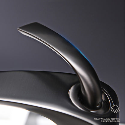 Chrome Luxury Brass Bathroom Vanity Faucet Modern Deck Mounted Basin Tap With Anti-Leak Ceramic Valve Hot/Cold Water Control