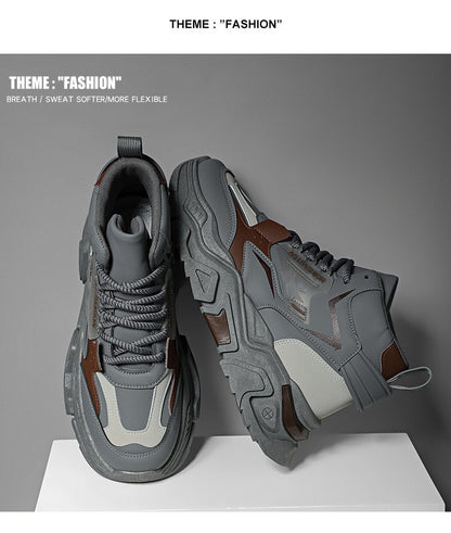 Fashion Thick Soled Men's Sneakers Height Increasing Shoes Casual Sports Shoes Versatile Men's Shoes Platform Skateboard Shoes