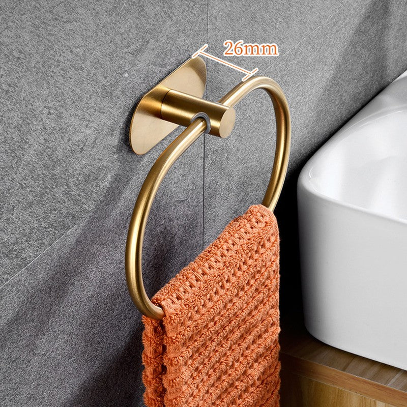 Self-adhesive Bathroom Towel Ring Hook Hardware Accessories Storage Holder Stainless Steel Hand Towel Holder Modern Round Towel