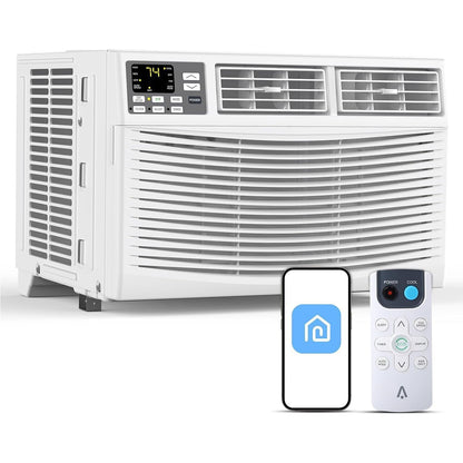 Ar-condicionado de Janela de 8.000 BTUs com WiFi, Ultrassilencioso, Unidade AC 3 em 1, Controle Remoto, Resfriamento com Eficiência Energética para Cômodos de até 32,5 m².