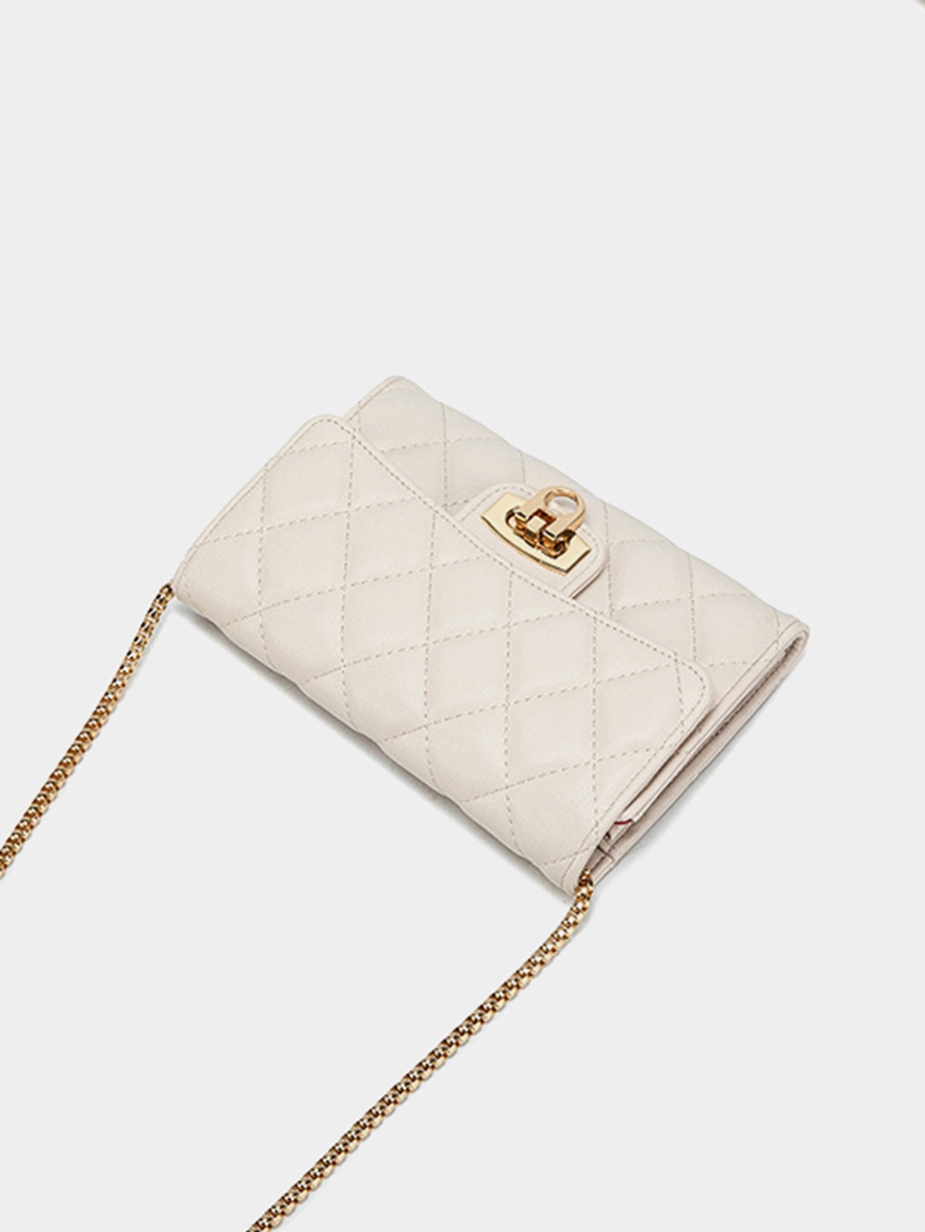 Stylish women's quilted handbag/wallet highquality PU leather crossbody bag casual portable versatile women's clutch