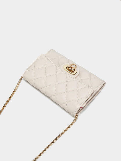 Stylish women's quilted handbag/wallet highquality PU leather crossbody bag casual portable versatile women's clutch