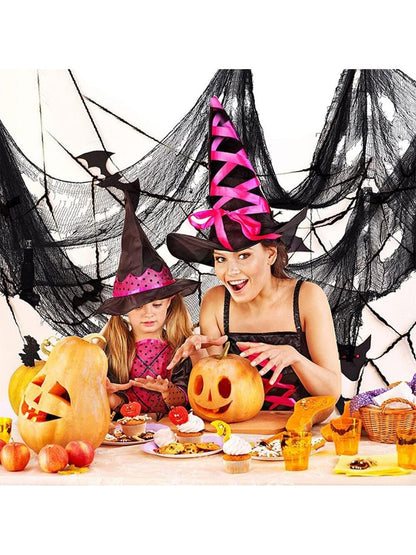 76X183 Cm Black Halloween Gauze Creepy Cloth Black Netting Spider Web Decor Halloween Horror House Party Decoration