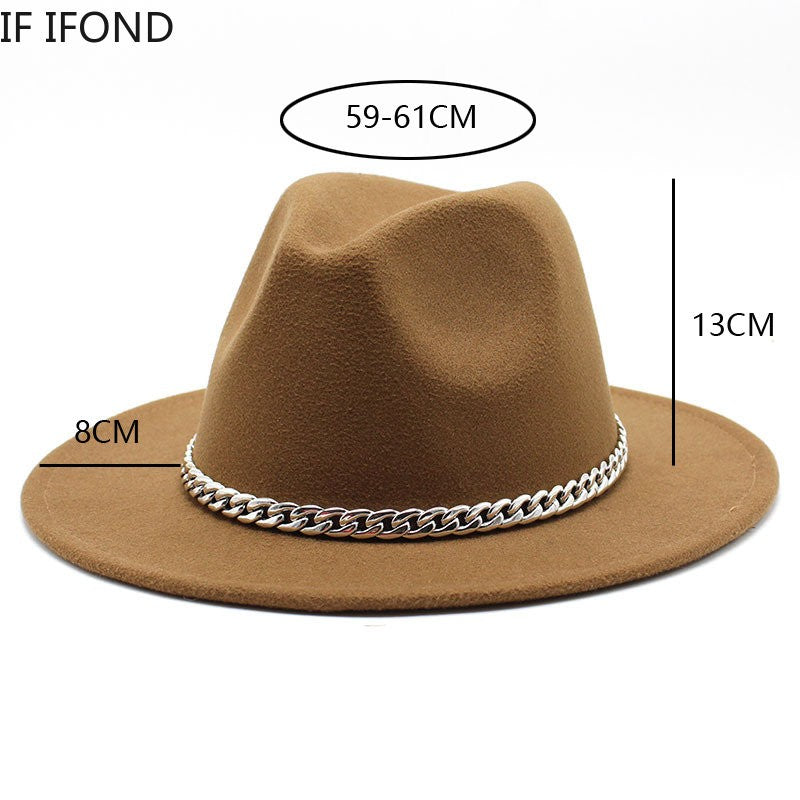Big Size 59-61CM Fedoras Hats for Women Winter Fashion Formal Wedding Decorate Jazz Hats Men Panama Church Hat Chapeau Femme