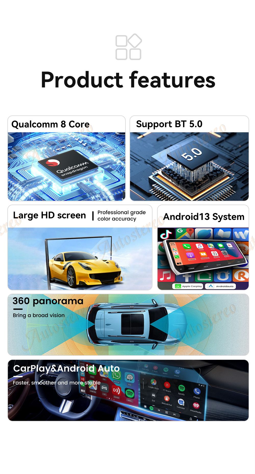 Rádio automotivo Android 13 de 15,6 polegadas para GMC Sierra Denali Silverado 2019 2020 2021 2022 2023 Carplay Rádio automotivo GPS de navegação multimídia