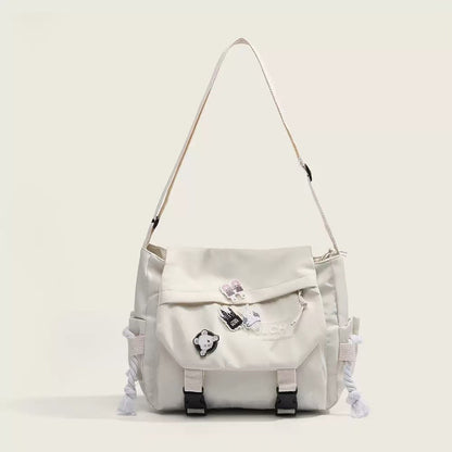 Women's Nylon Handheld One Shoulder Versatile Large Capacity Crossbody Bag Retro Work Travel Postman Bag