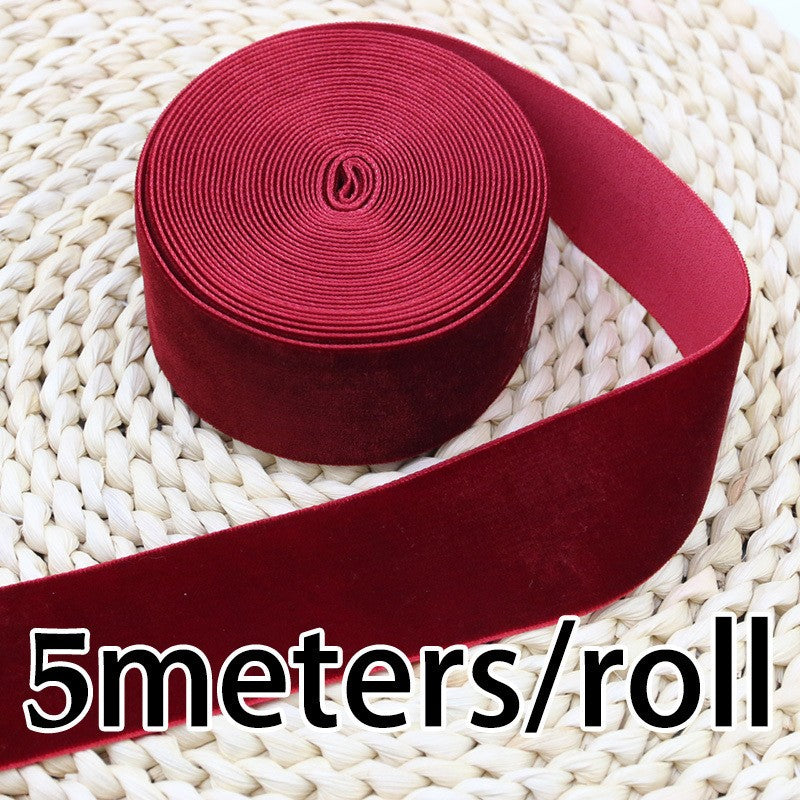 (5 Meters/roll) 40mm Velvet Ribbon Wholesale Gift Wrapping Decoration Christmas Lace Ribbons DIY Holiday Party Decoration