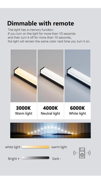 Modern Waterproof Outdoor Long Strip LED Wall Light IP65 Wrought Iron Wall Light Garden Porch Wall Light 110V 220V Lighting