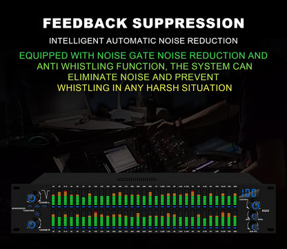 EQ31SUB Digital Equalizer 31 Stage Tuner Professional Stage Performance Noise Reduction Audio Processing