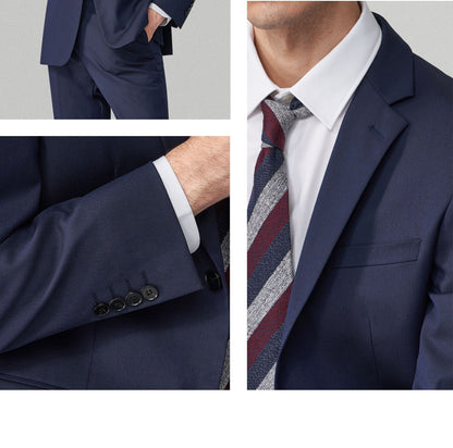 Suit Men (Blazer+Pants) Fashion Business Casual Slim-fit Formal Dress Banquet Work English Style Evening Dress Solid Color Suit