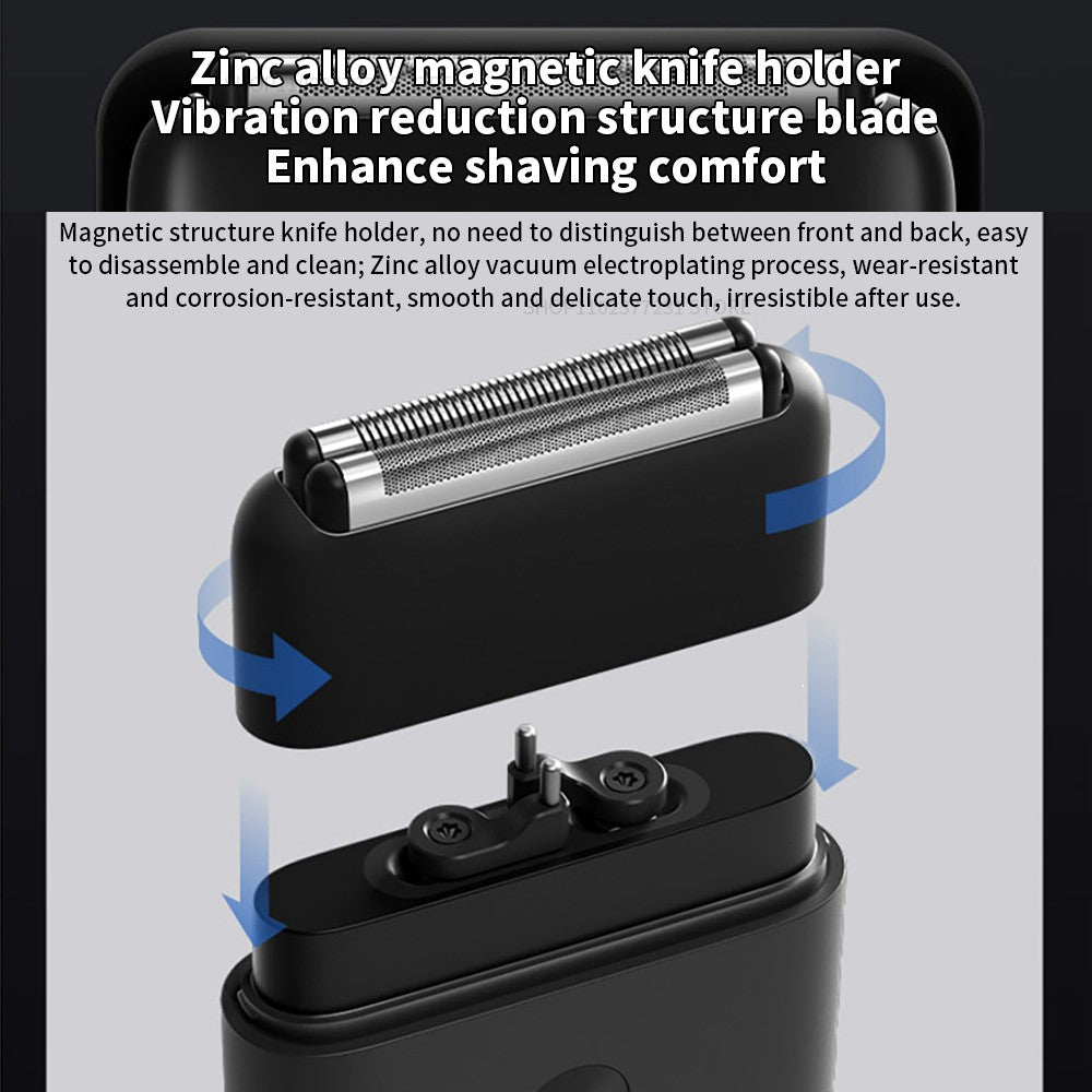 Xiaomi Mijia Electric Shaver Reciprocating Dual Cutter Blade Waterproof Mini Portable Rechargeable Magnetic Knife Holder Razor