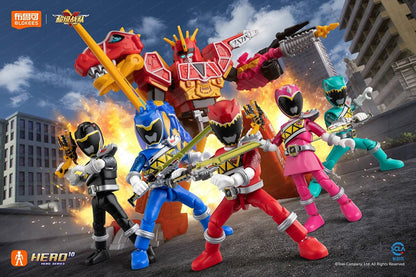 [Em Estoque] Original Blockee Super Senta Zyuden Kyoryuger Power Rangers Dino Super Charge Blocos de Montar Bonecos Brinquedos de Montagem