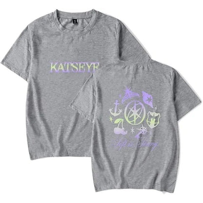 Katseye Merch Sad T-shirt Neutral Fashion Pop Music Short Sleeve Shirt Sportswear Street Shirt Cool Summer Fashion T-shirt