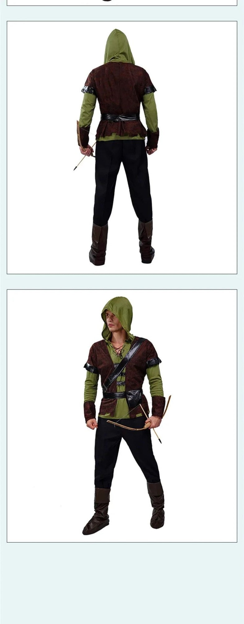 robin hombre Halloween Men costume jacket pants belt Mens Hood Prince Fancy Dress Huntsman Costume For Purim Carnival