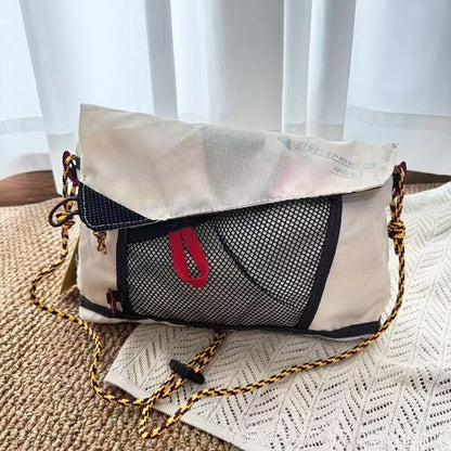 2025 New Ultra-Light Unisex Single-Shoulder Crossbody Bag, Hollow Mesh Color-Blocked Men's Cycling Travel Messenger Bag