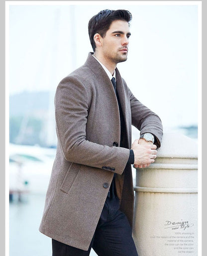 Oversized Men's Wool Overcoat 5XL High Quality Business Casual Winter Jacket Coat Men Clothing Woolen Coats A2F6009