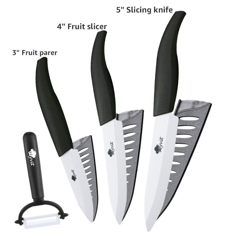 Ceramic Knives Set for Kitchen 3 4 5 6inch Chef Knife Anti-slip Handle Rustproof Blade Fruit Vegetable Slicer Paring Cook Cutter
