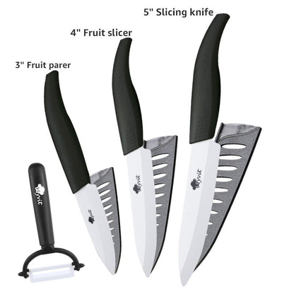 Ceramic Knives Set for Kitchen 3 4 5 6inch Chef Knife Anti-slip Handle Rustproof Blade Fruit Vegetable Slicer Paring Cook Cutter