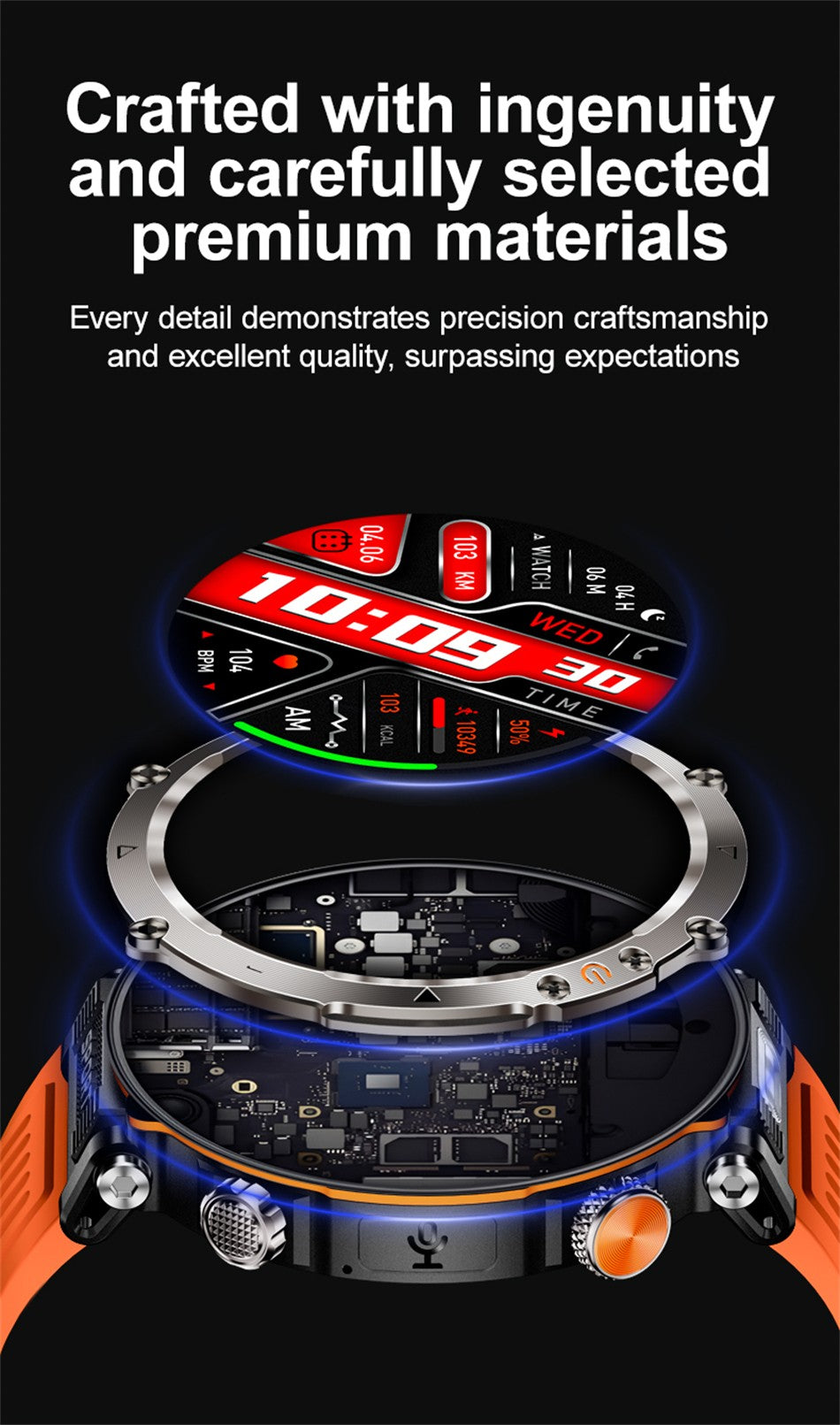 2025 Novo Relógio de Luxo Moderno 5ATM HT30 GPS Bússola Smartwatch Esportivo Masculino Externo AMOLED 366*366 NFC Frequência Cardíaca IP68 Smartwatch