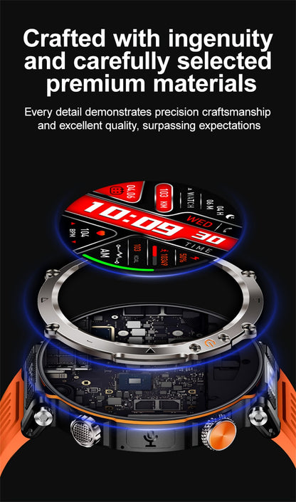 2025 Novo Relógio de Luxo Moderno 5ATM HT30 GPS Bússola Smartwatch Esportivo Masculino Externo AMOLED 366*366 NFC Frequência Cardíaca IP68 Smartwatch