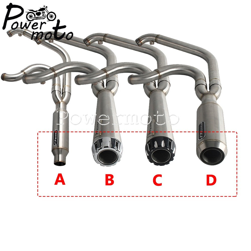 Motorcycles 2-Into-1 Exhaust Muffler Pipes Tube For Harley Dyna Fat Bob Low Rider S Street Bob Wide Super Glide FXD 2006-2017