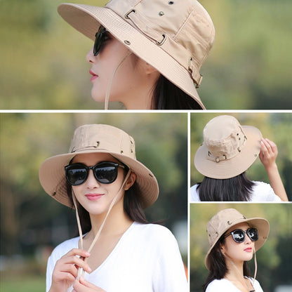 RICYGVM Women Big Brim Fisherman Hat Outdoor Mountaineering UV Protection Sun Visors Unisex Fashion Solid Color Basin Cap ????a