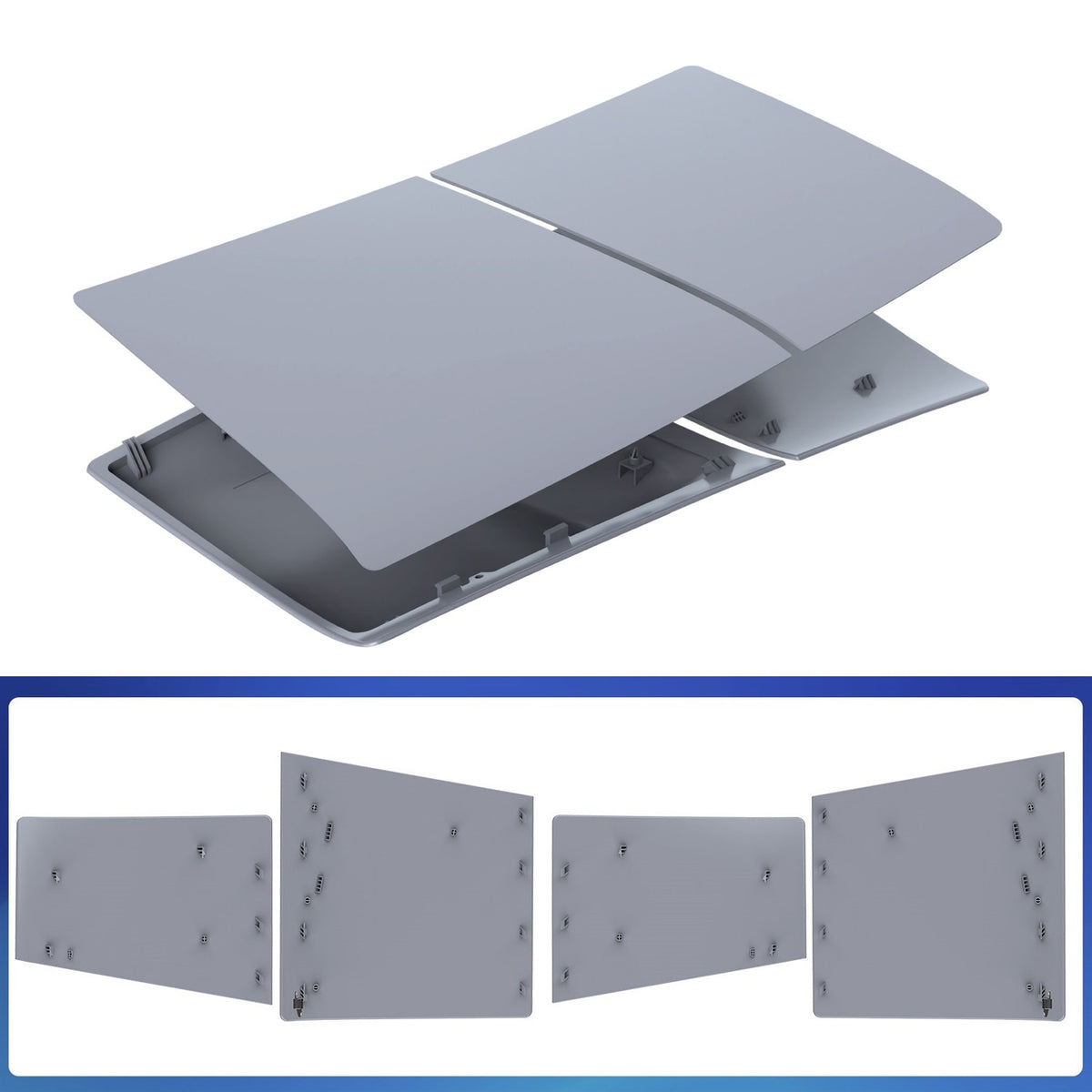 Custom 30th Anniversary Side Face Panel Shell Replacement Faceplate for PS5 Slim Digital with Logo Skin and 30th Sticker