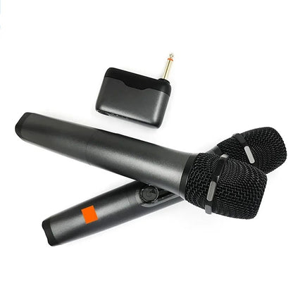 Microfone Sem Fio UHF 2 Canais Sistema de Karaokê Bateria de Lítio Embutida Microfone de Mão Sem Fio para Caixa de Som JBL Igreja Festa
